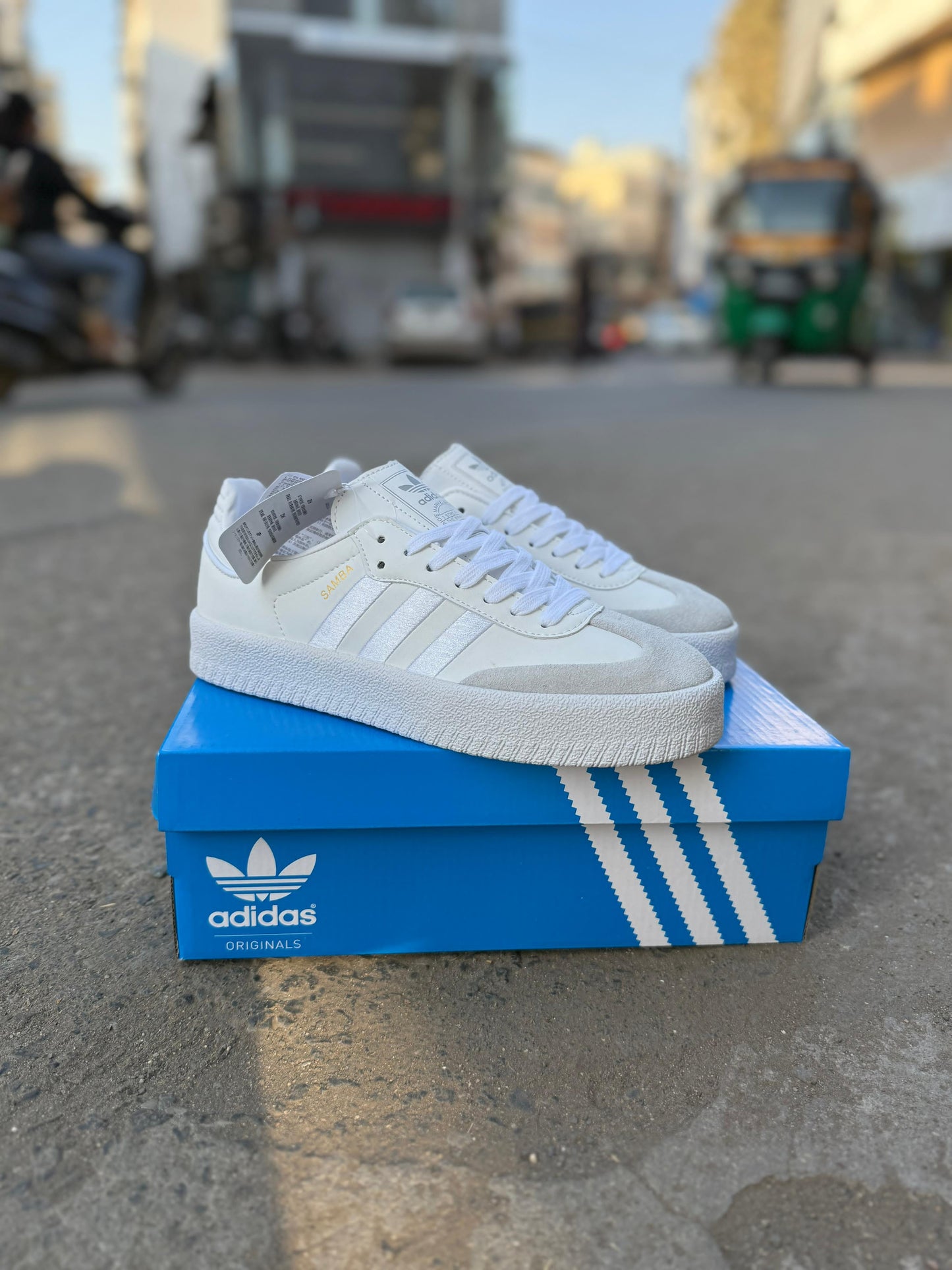 Adidas Samba “Tripple white satin strip ”