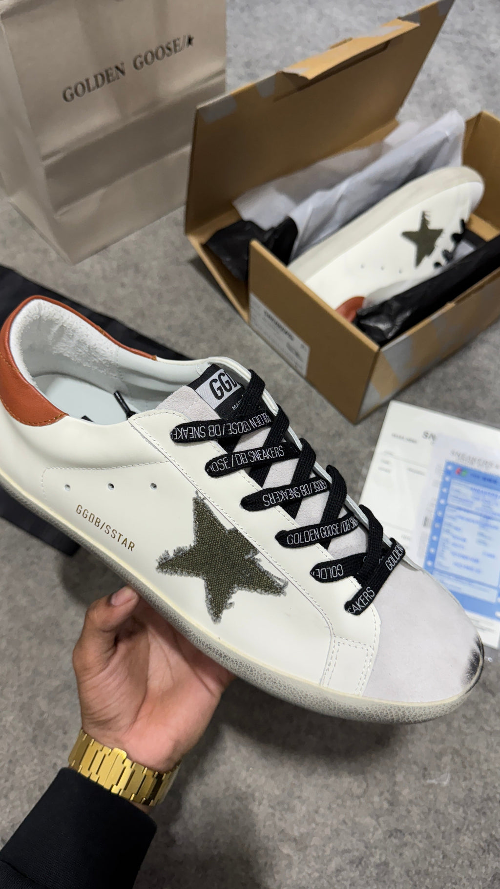 Golden Goose Leather Superstar (white/green)