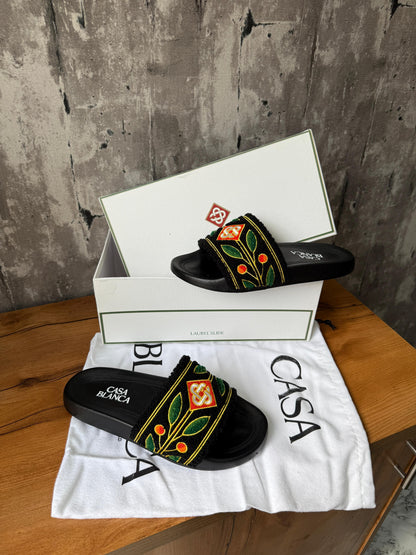 CASABLANCA Laurel Slides Black Premium