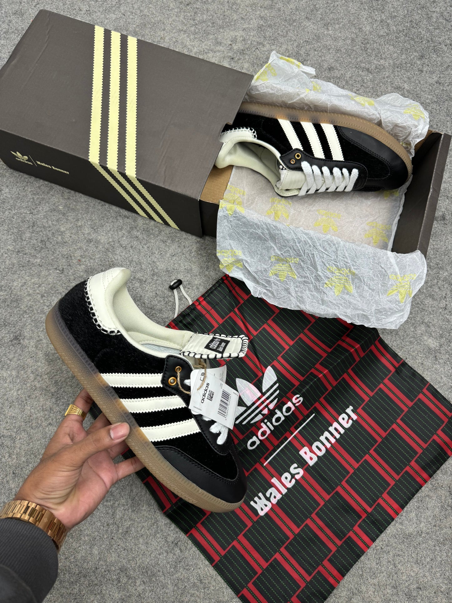 ADIDAS SAMBA PONY TONAL WALES BONNER 'CORE BLACK'