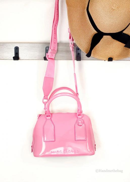 Marc Jacobs Small Citronelle Patent Leather Dome Satchel Crossbody Bag