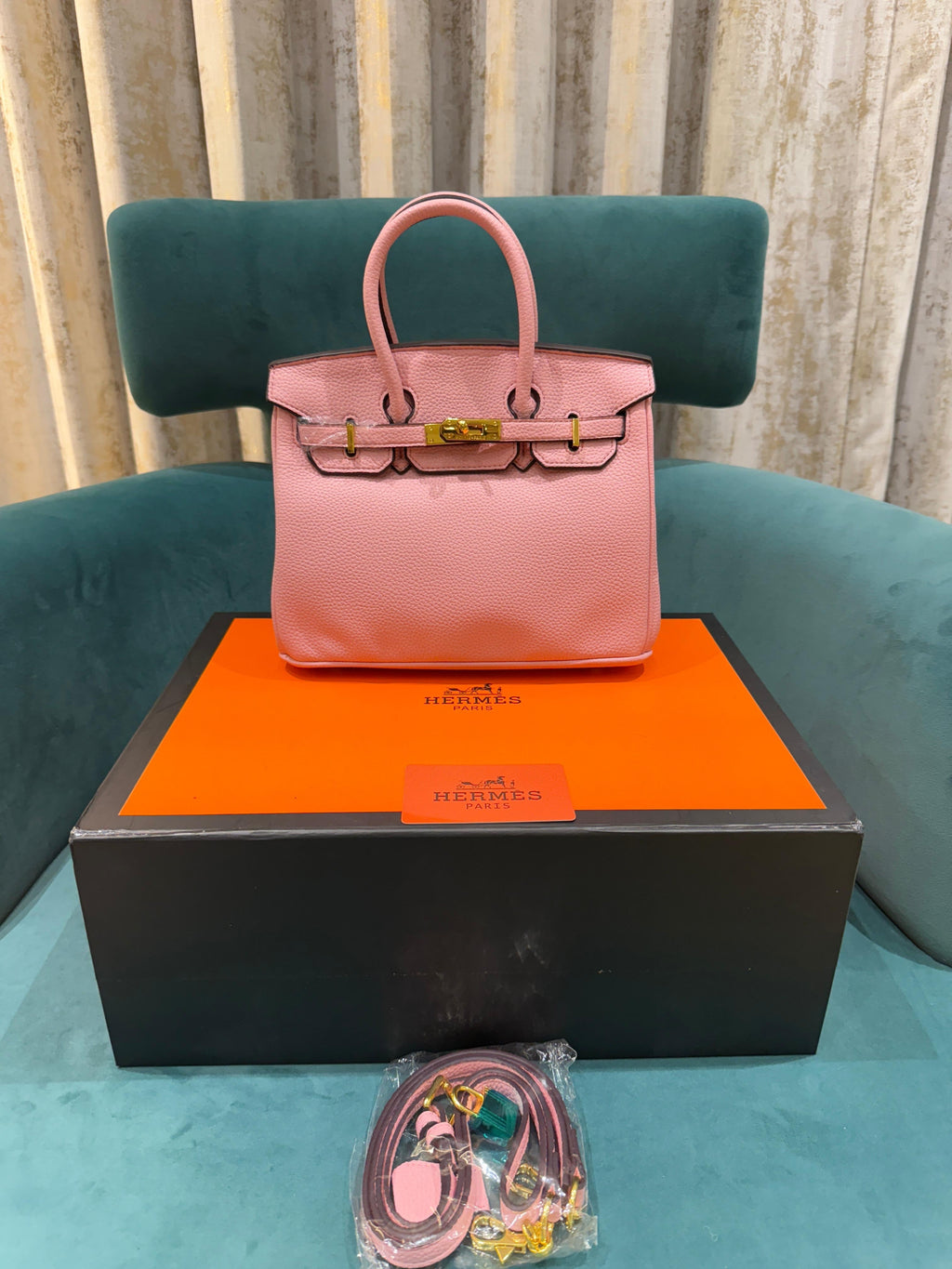 Hermes Malachite Brown Togo Leather Rose Gold Hardware Birkin Bag