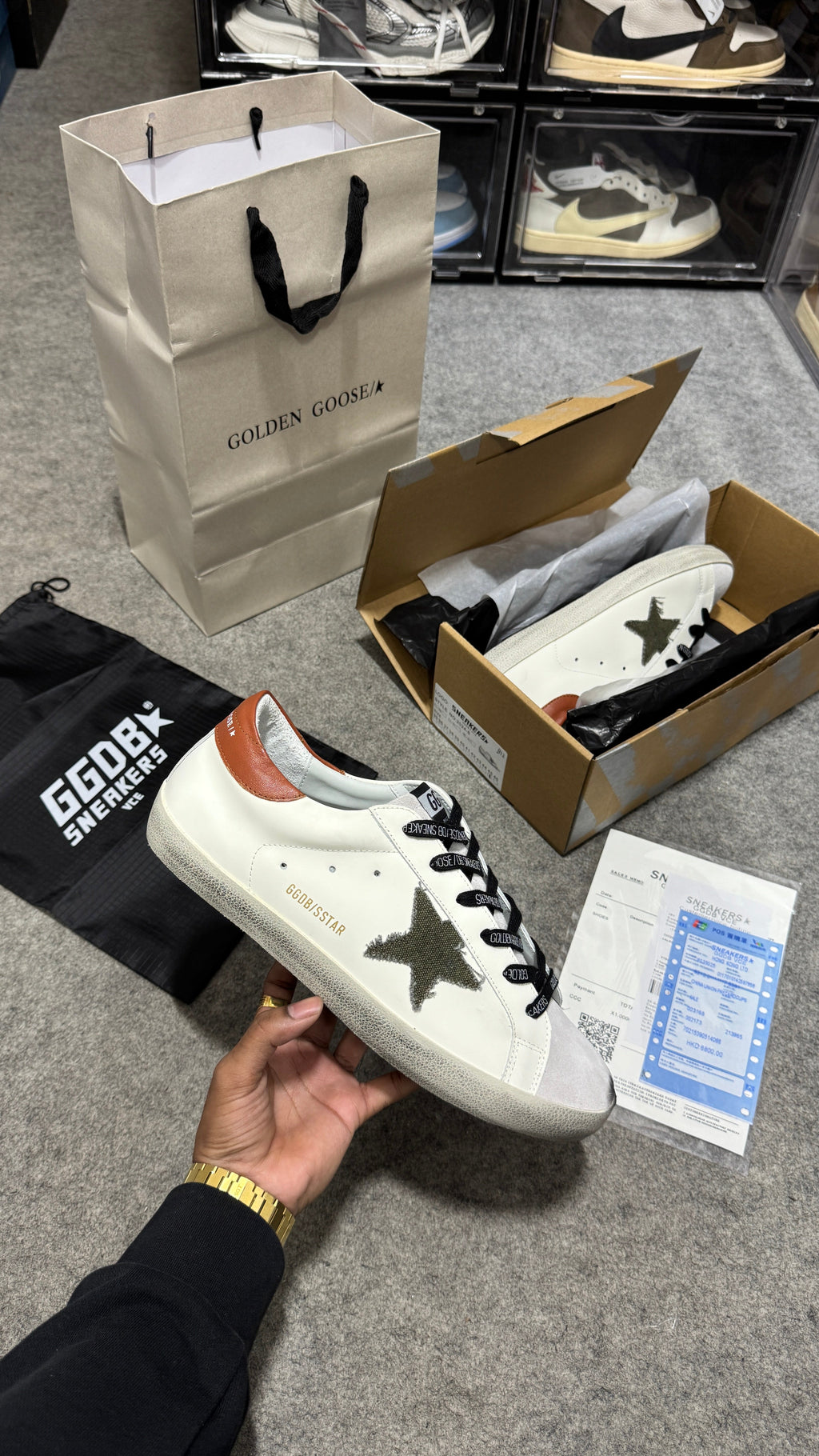 Golden Goose Leather Superstar (white/green)