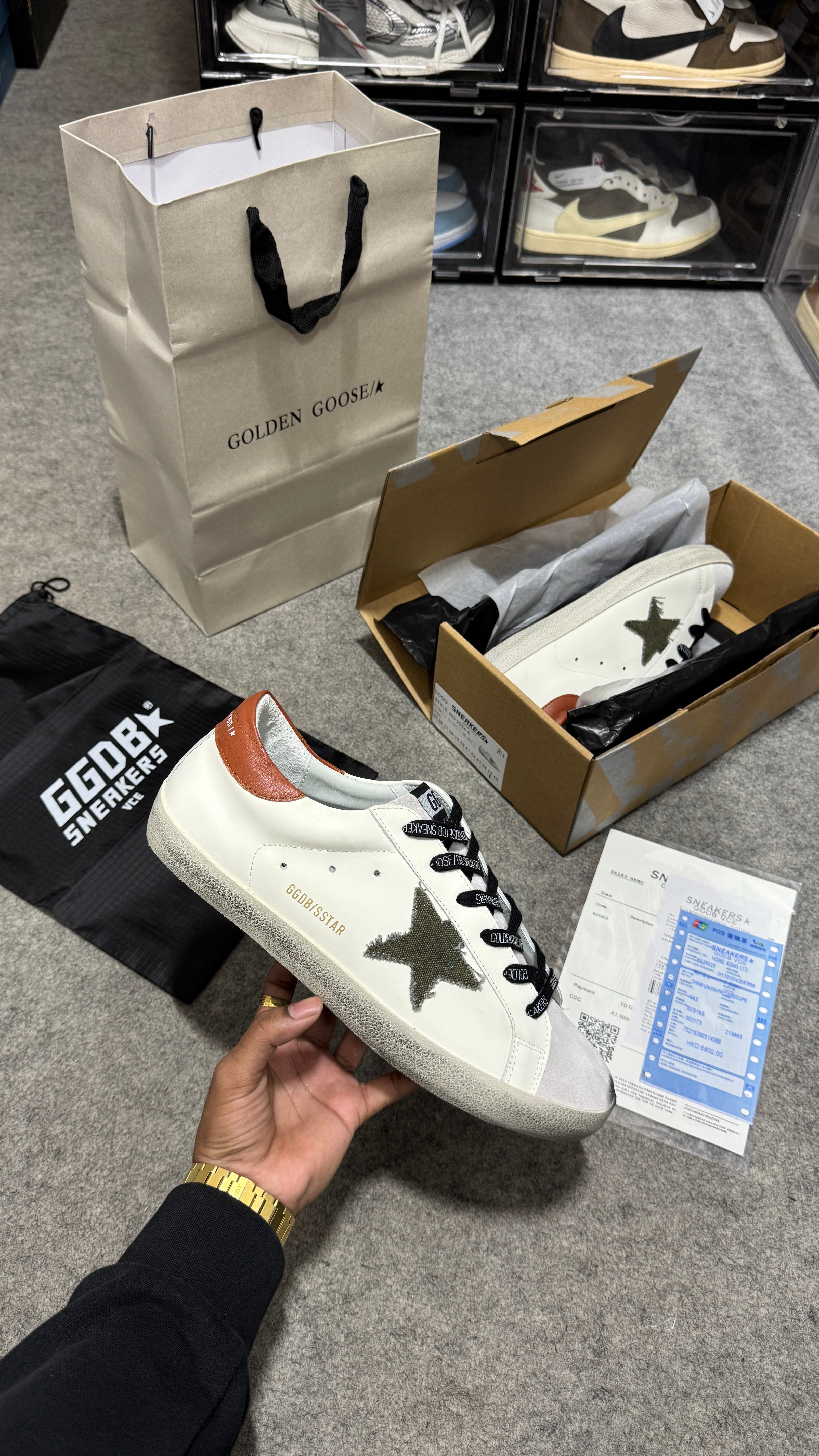 Golden Goose Leather Superstar (white/green)
