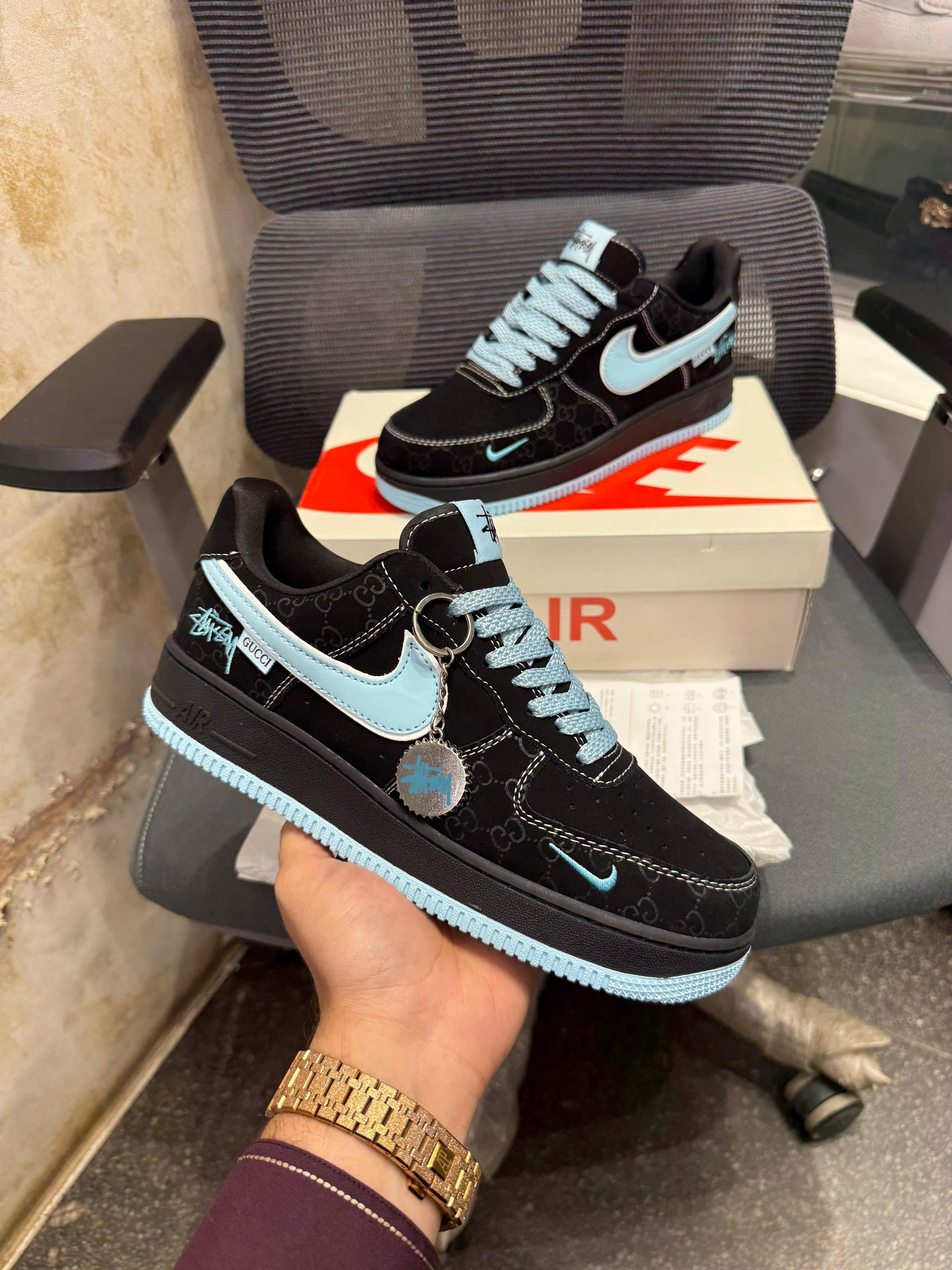 NIKE AIRFORCE-1 LOW ( GUCCII GG BLUE 2025)