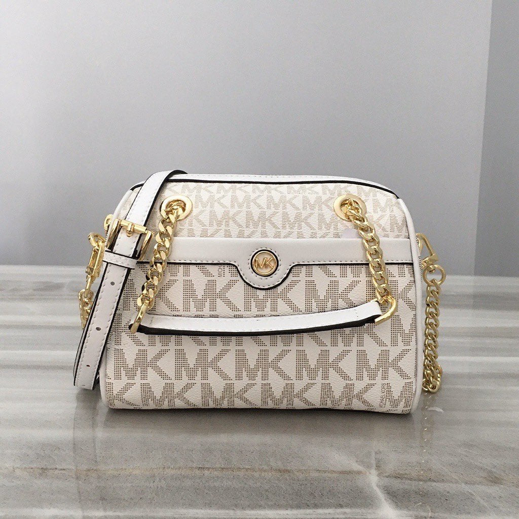 Michael Kors Blair Boston ( Beige/white/ pink )🤍🩷