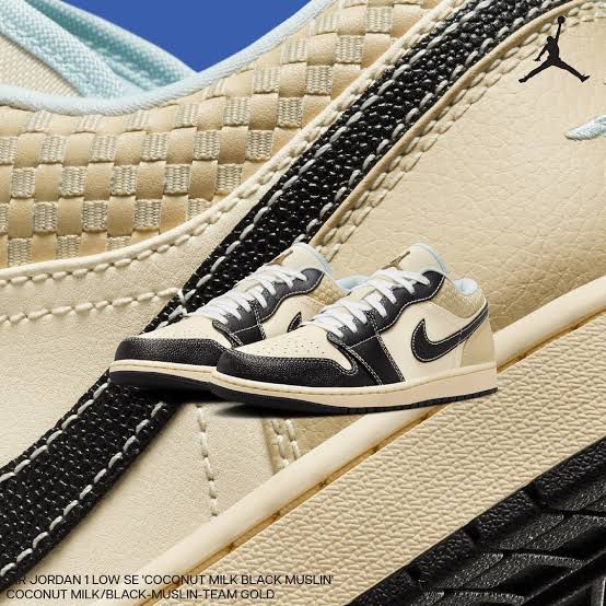 AJ 1 Low Coconut Milk Black Muslin