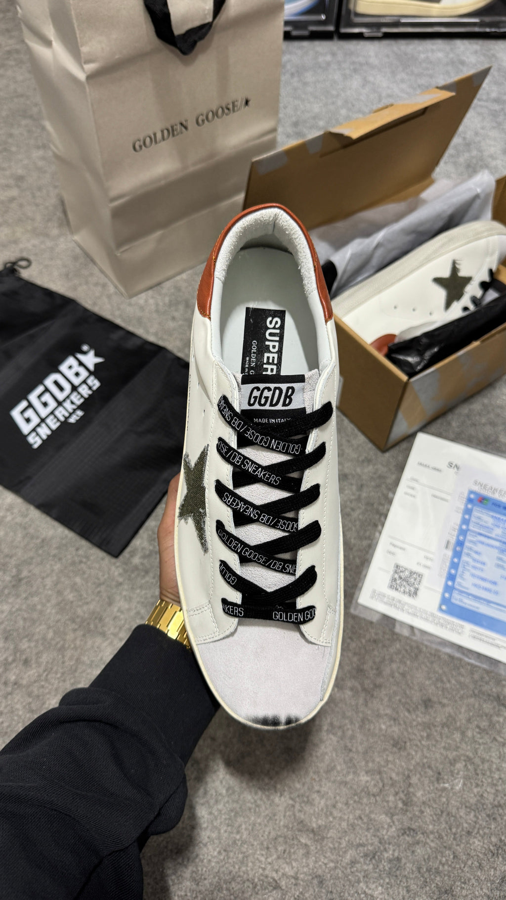 Golden Goose Leather Superstar (white/green)