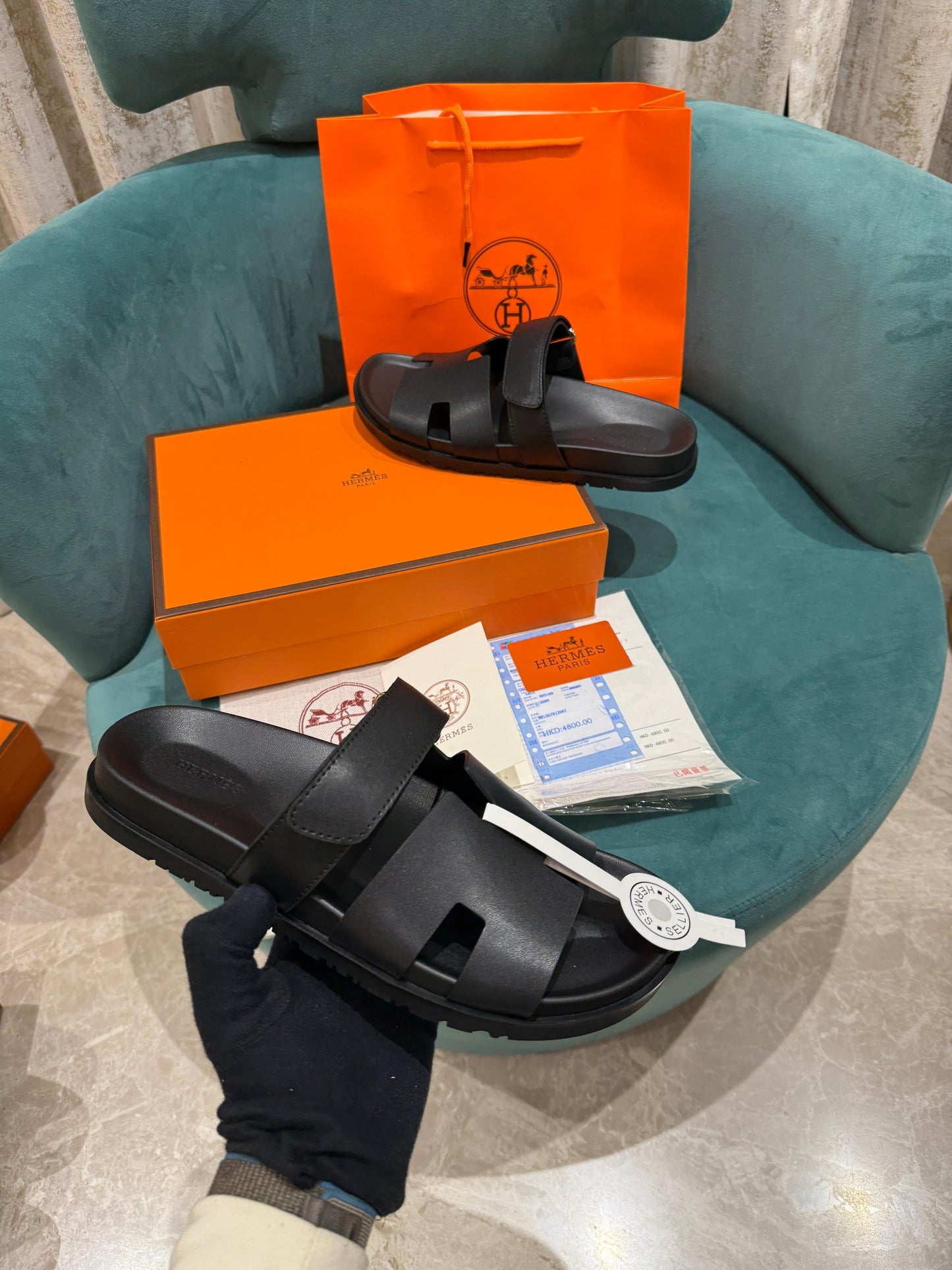 Hermes Chypre Sandal Black