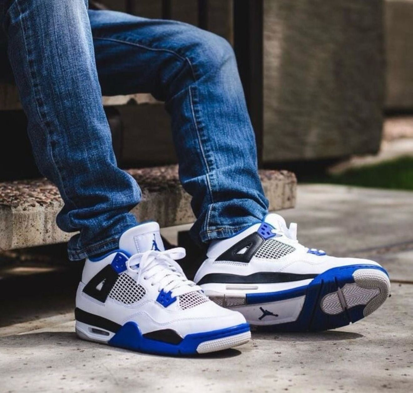 Retro 4  x “MOTORS SPORT” ( blue/white)