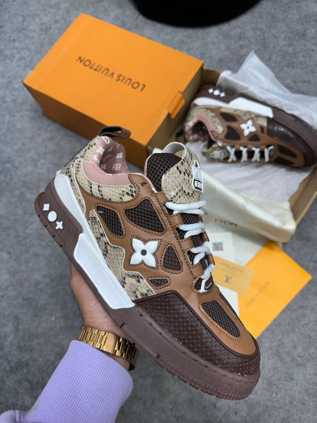 Louis Vuitton Skate 'Brown Snakeskin'