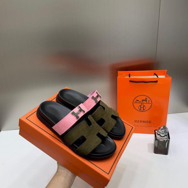 Hermes_Chypre_Sandal_For_Womens_Pink_Brown