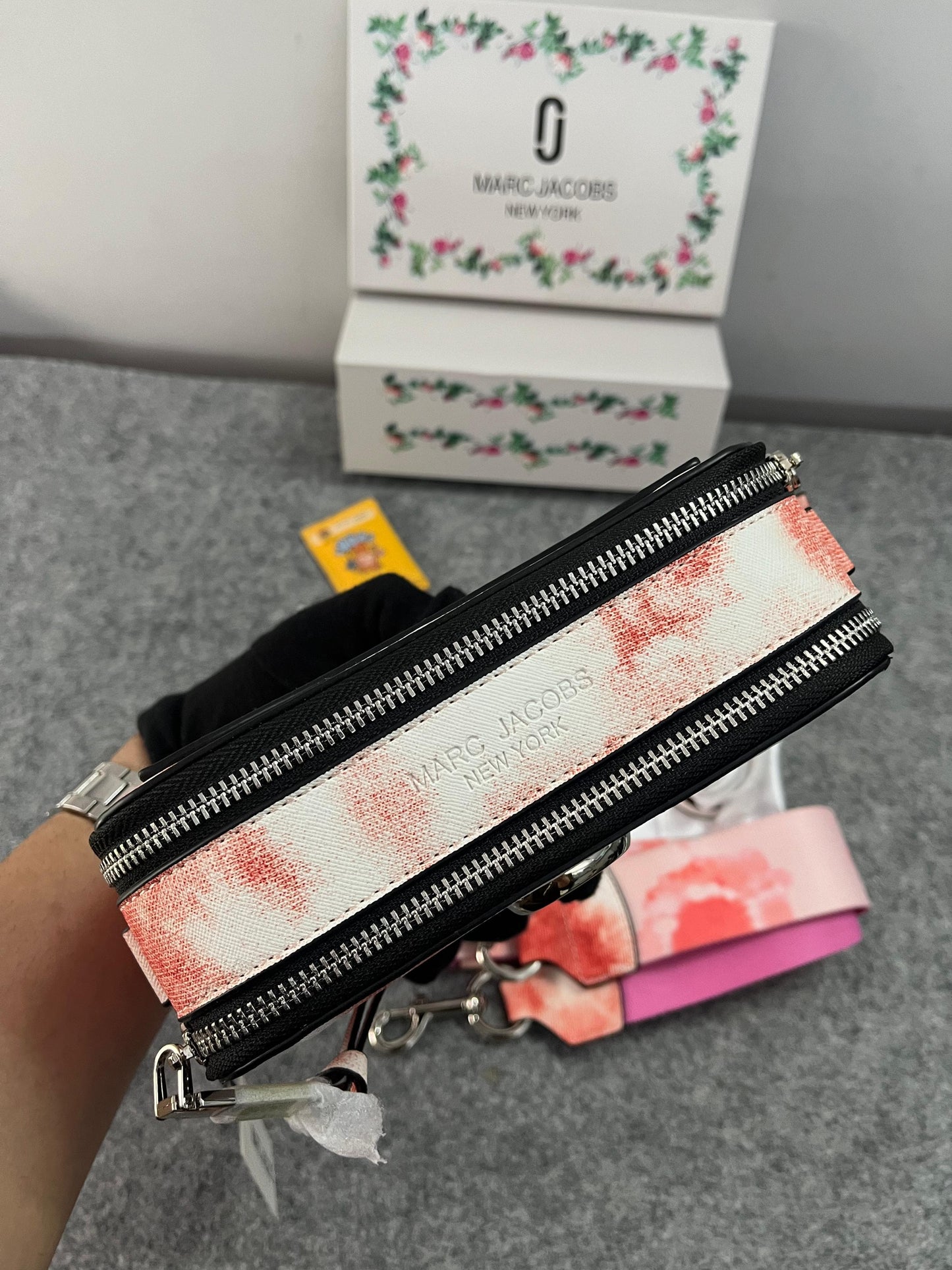 Marc Jacobs The Snap Shot Camera Sling Bag WhiteBlueRed