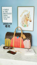Louis Vuitton Keepall Duffle Bandouliere Bag Yayoi Kusama Pumpkins Monogram